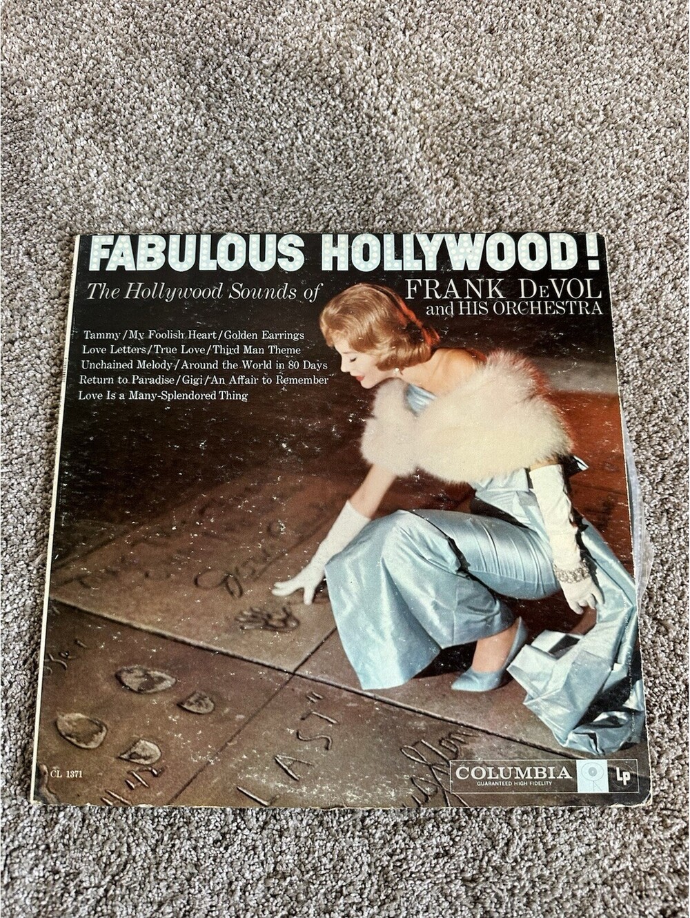 Frank DeVol and his Orchestra: Fabulous Hollywood! LP Vinyl Record 1960 CL-1371